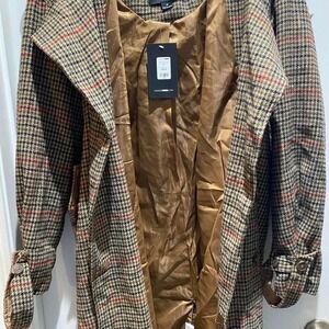 Fashion Nova Warm Up To Me Plaid Coat Size M